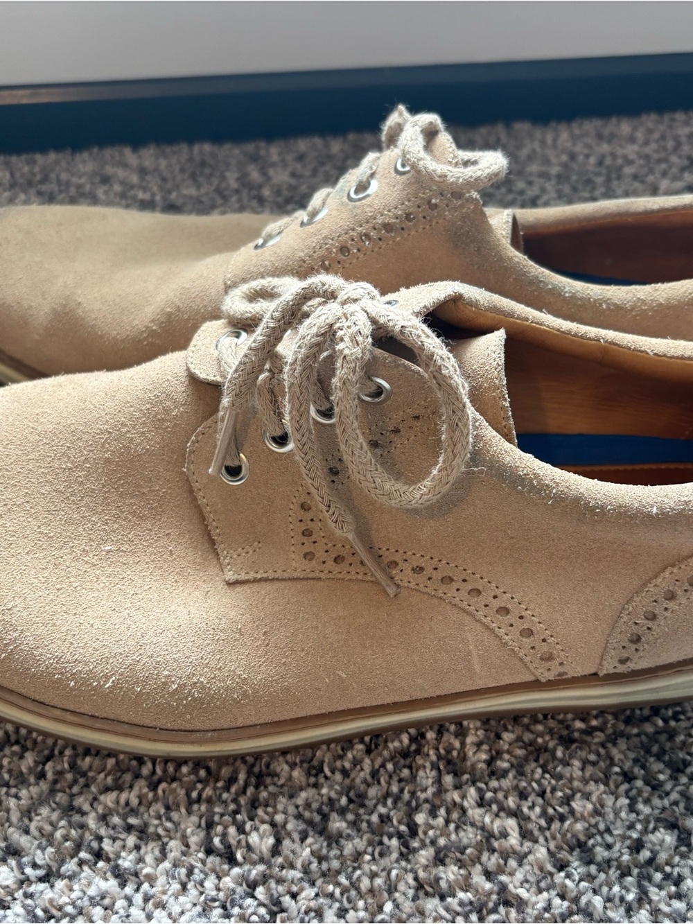 Peter Millar Men's Suede Casual Derby Shoes - Tan